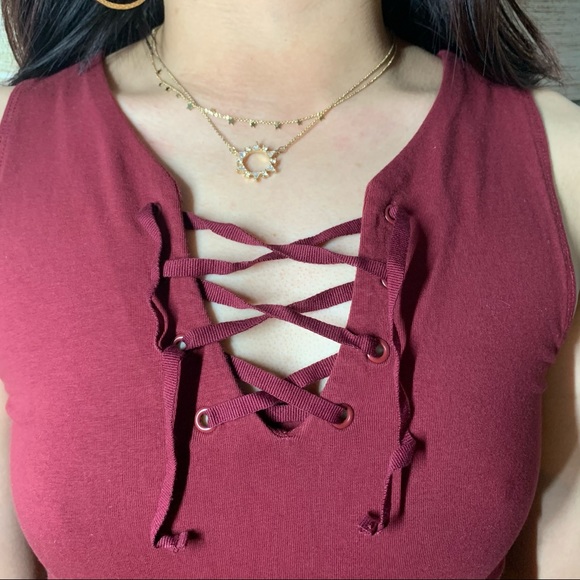 Burgundy -Red Garage Bodycon Dress - Picture 10 of 11